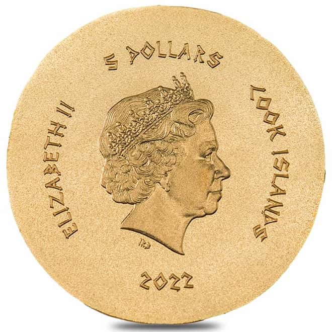 2022 1/2 gram Alexander the Great Gold Coin Cook Islands .9999 Fine