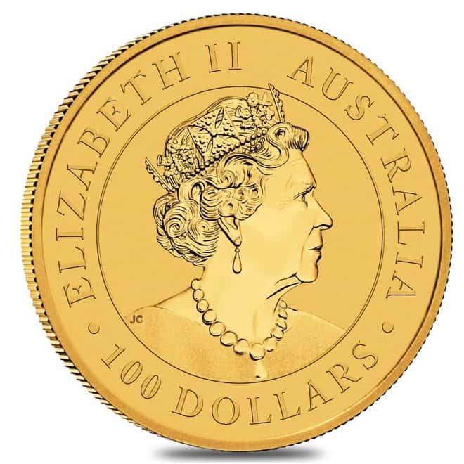 2022 1 oz Australian Gold Kangaroo Perth Mint Coin .9999 Fine BU In Cap