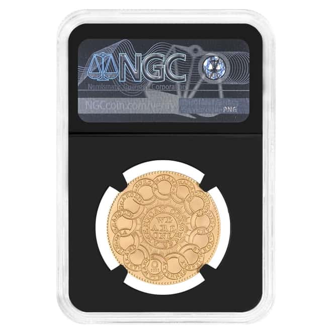 2022 1 oz Gold 1776 Continental Currency Smithsonian NGC MS 70 Antiqued FD