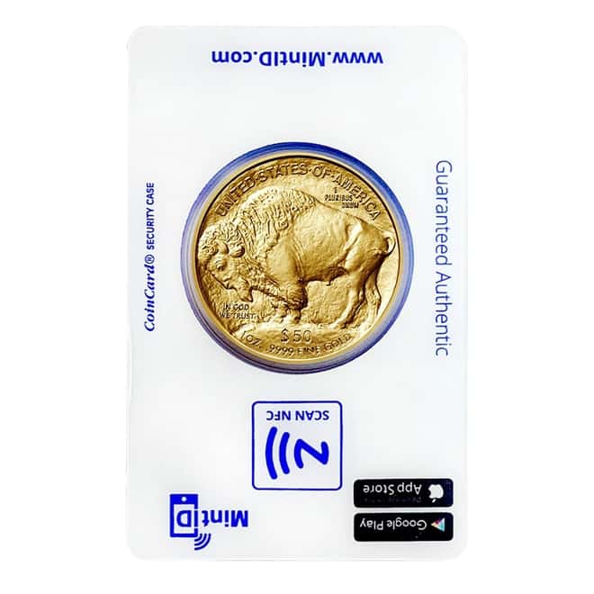 2022 1 oz Gold American Buffalo $50 Coin BU (In MintID NFC Scan Authentication Card)