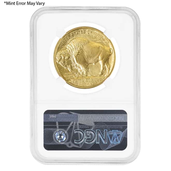 2022 1 oz Gold American Buffalo NGC MS 69 Mint Error (Obv Struck Thru)