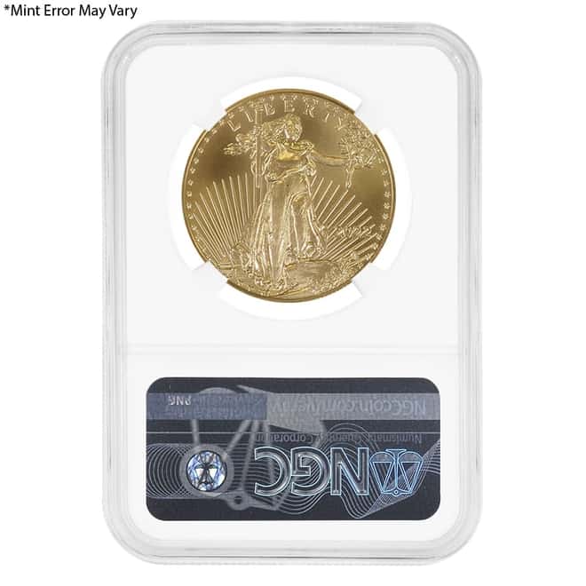 2022 1 oz Gold American Eagle NGC MS 69 Mint Error (Rev Struck Thru)