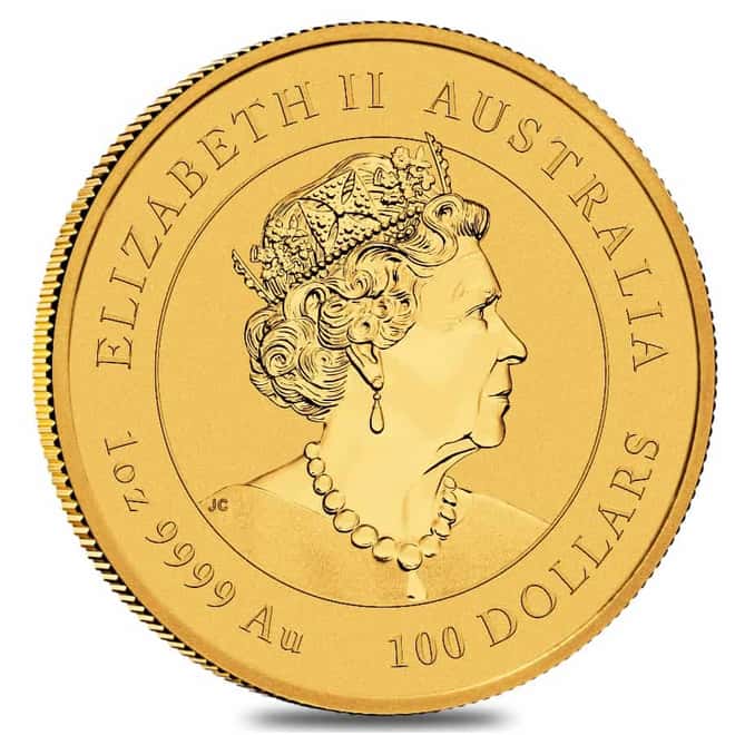 2022 1 oz Gold Lunar Year of The Tiger BU Australia Perth Mint In Cap