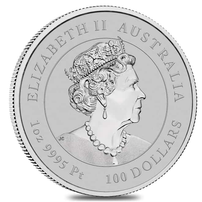 2022 1 oz Platinum Lunar Year of The Tiger BU Australia Perth Mint In Cap