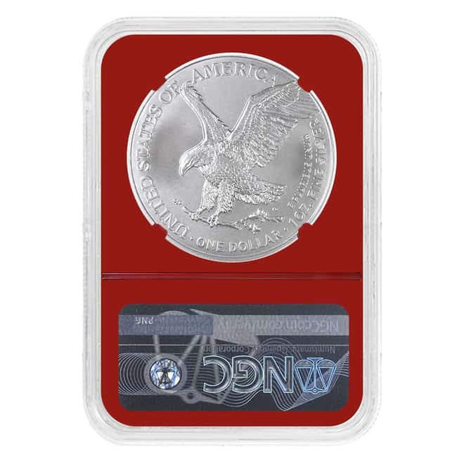 2022 1 oz Silver American Eagle $1 Coin NGC MS 70 FDOI (Red Core)
