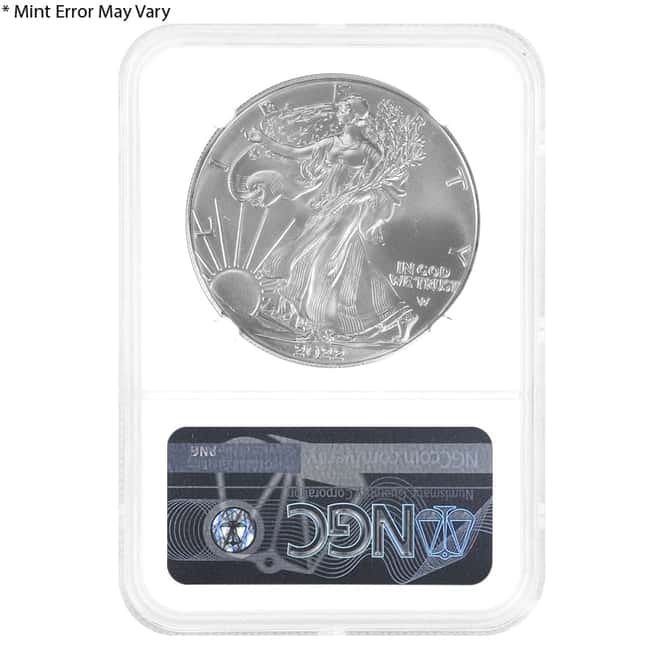 2022 1 oz Silver American Eagle NGC MS 69 Mint Error (Rev Struck Thru)