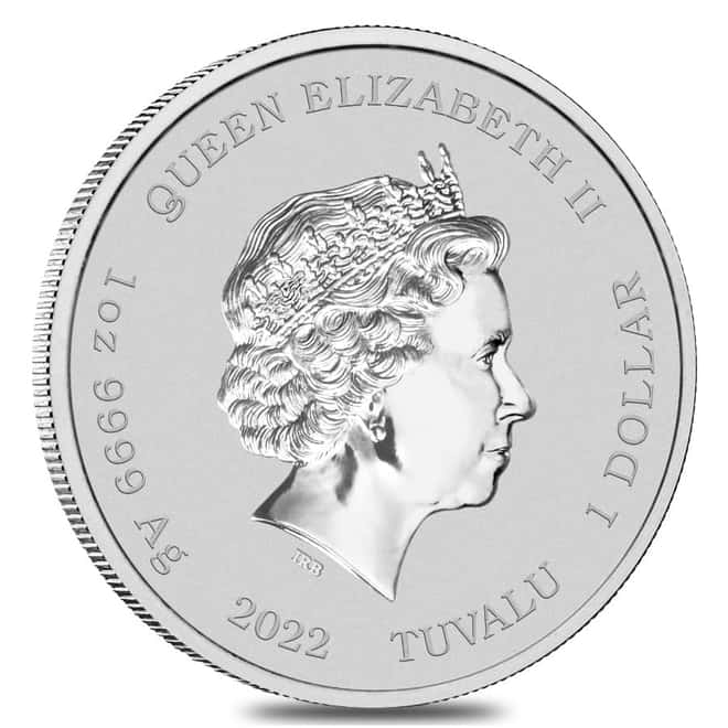 Box of 100 - 2022 1 oz Tuvalu Bart Simpson Silver Coin .9999 Fine BU In Cap (Lot, 5 Rolls of 20)