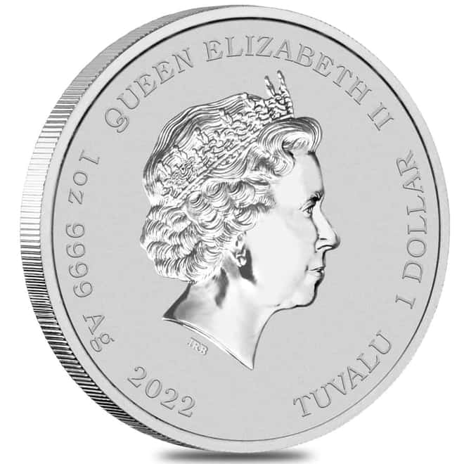Box of 100 - 2022 1 oz Tuvalu James Bond - 60 Years of Bond Silver Coin .9999 Fine BU In Cap (Lot, 5 Rolls of 20)