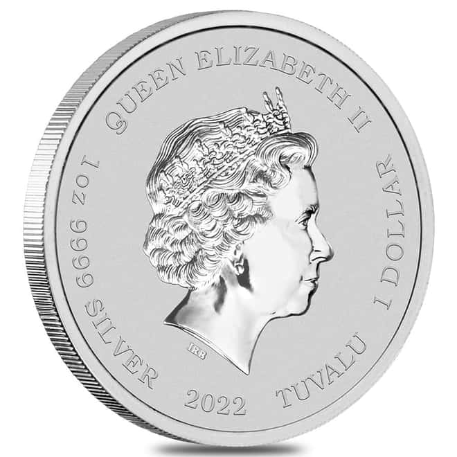 2022 1 oz Tuvalu The Phantom Silver Coin .9999 Fine BU In Cap