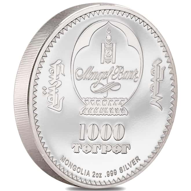 2022 2 oz Silver Faberge Rosebud Egg Mongolia Coin .999 Fine (w/Box & COA)