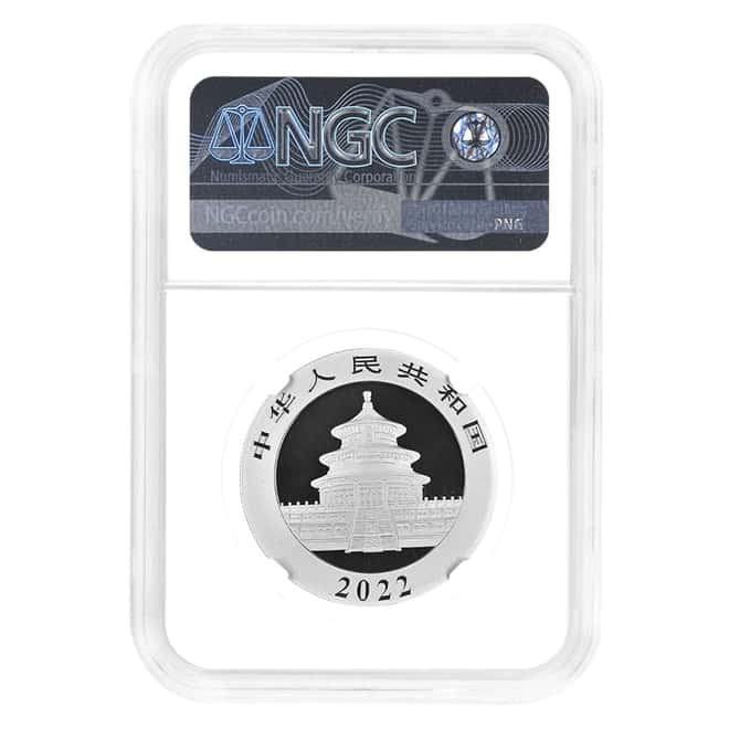 2022 30 gram Chinese Platinum Panda 40th Ann Privy NGC MS 70