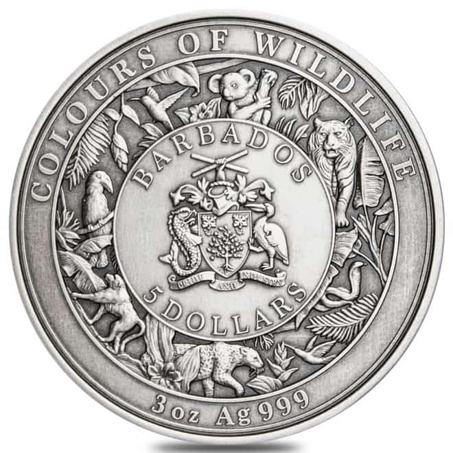 2022 3 oz Silver Australian Koala - Colors of Wildlife Coin Barbados .999 Fine (w/Box & COA)
