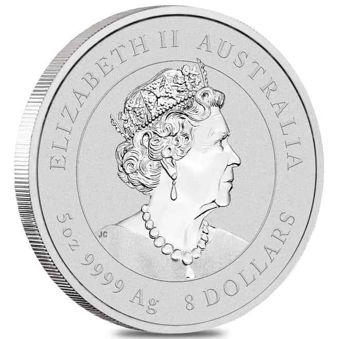 2022 5 oz Colorized Silver Lunar Year of The Tiger BU Perth Mint