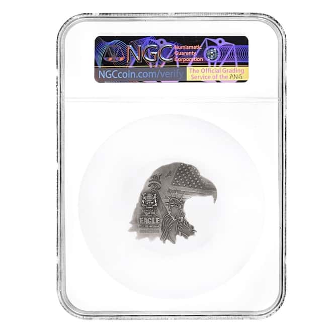 2022 Chad 1 oz Silver American Eagle Coin Serial #4 NGC MS 70 ER Shaped High Relief