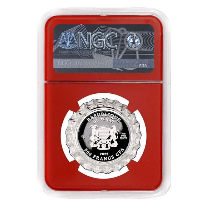 2022 Chad 6 gram Pepsi Bottle Cap Proof Silver Coin NGC PF 69 ER (Red Core)