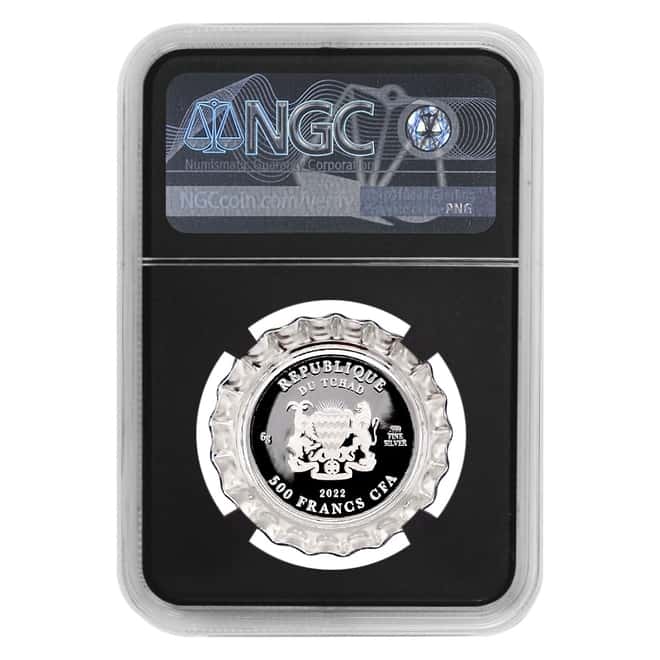 2022 Chad 6 gram Pepsi Bottle Cap Proof Silver Coin NGC PF 70 ER (Retro Core)