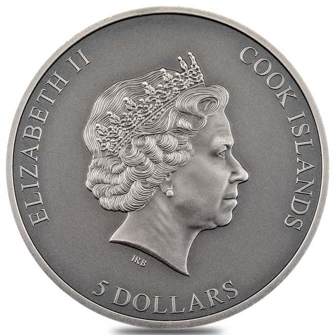 2022 Cook Islands 1 oz Secret Heart Silver Coin Antiqued .999 Fine (w/Box & COA)