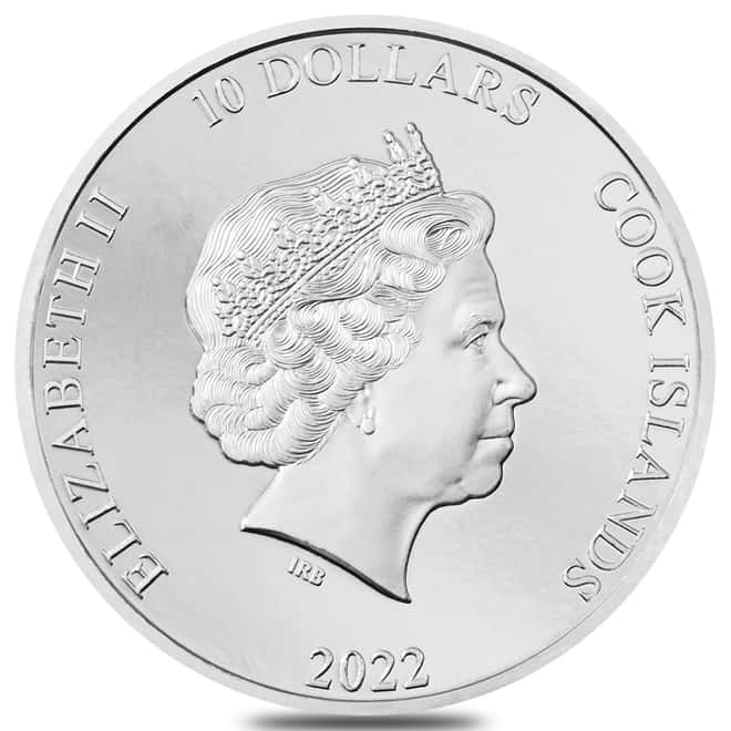 2022 Cook Islands 2 oz Proof Silver Silverland - The Rock Coin .999 Fine (w/Box & COA)