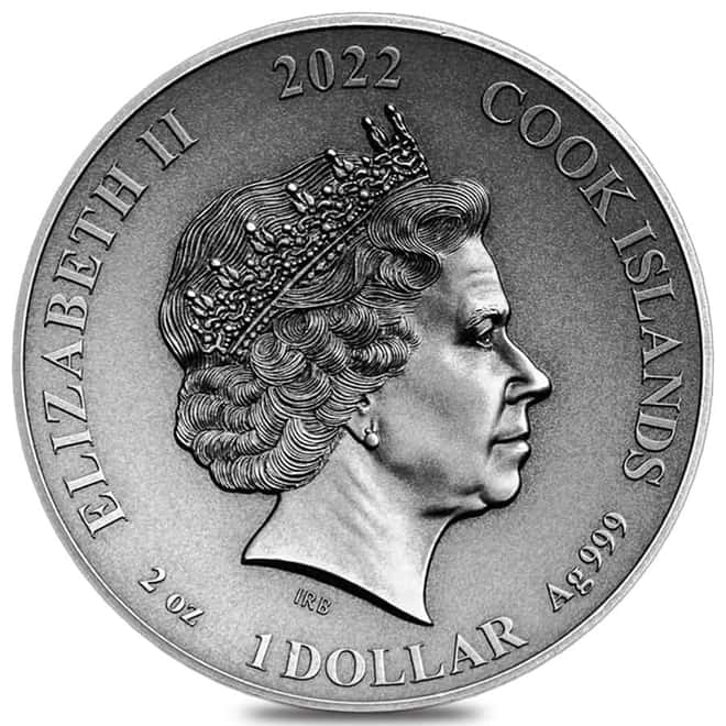 2022 Cook Islands 2 oz Silver Norse Gods Loki Coin .999 Fine