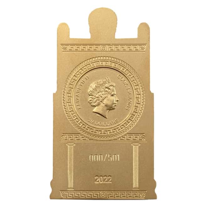 2022 Cook Islands 3 oz Gilded Silver Spiritual Art - Zeus Coin .999 Fine (w/Box & COA)