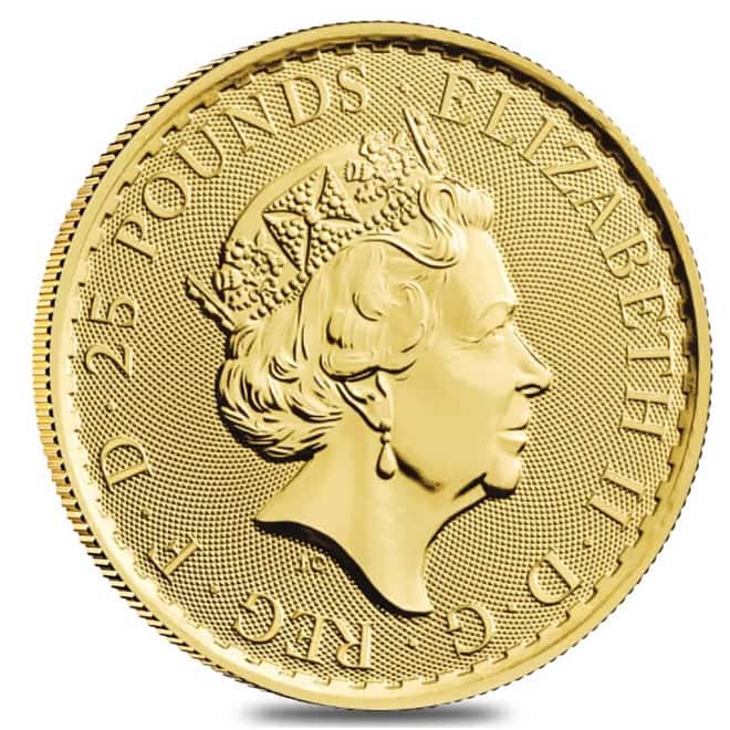 2022 Great Britain 1/4 oz Gold Britannia Coin .9999 Fine BU