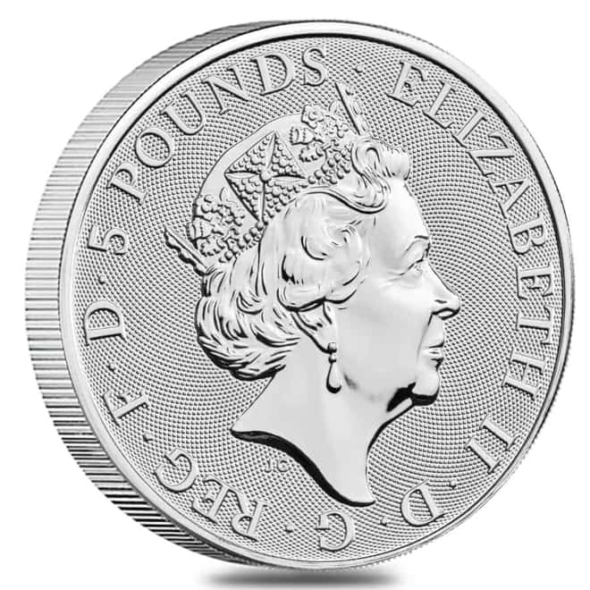 2022 Great Britain 2 oz Silver The Tudor Beasts Lion of England Coin .9999 Fine BU