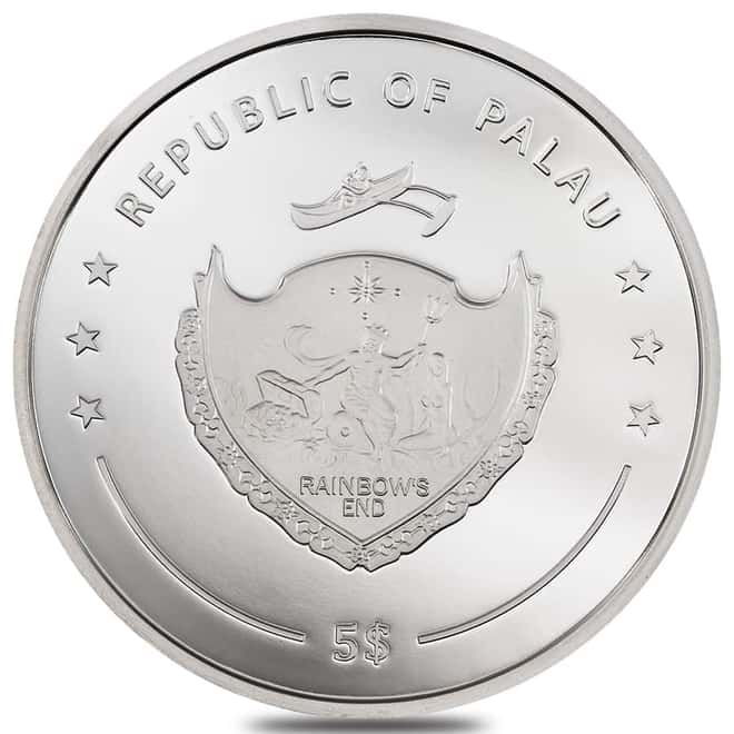 2022 Palau 1 oz Proof Silver ColorEYEzed Ocean Blue Coin .999 Fine (w/Box & COA)