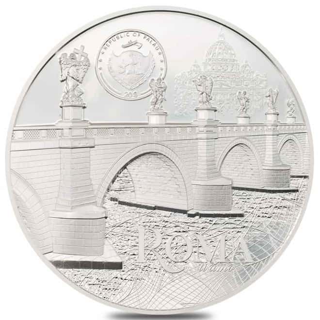 2022 Palau 3 oz Proof Silver Tiffany Art Metropolis - Roma Coin .999 Fine (w/Box & COA)