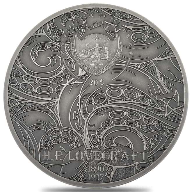2022 Palau 3 oz Silver Lovecraft - Cthulhu Coin .999 Fine (w/Box & COA)