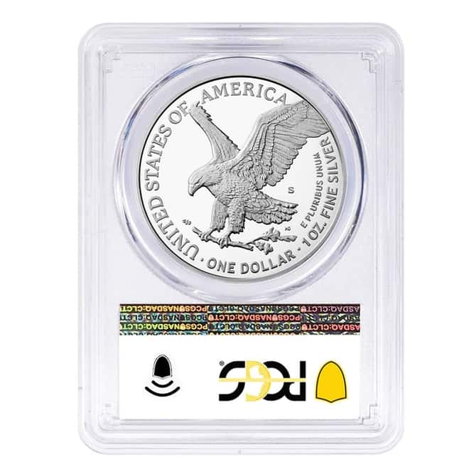 2022-S 1 oz Proof Silver American Eagle PCGS PF 70 FDOI (Flag Label)