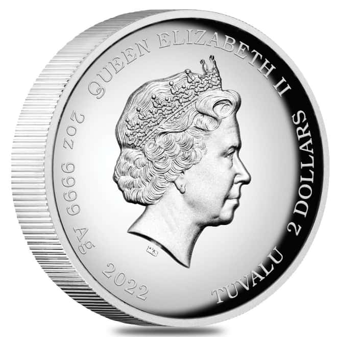 2022 Tuvalu 2 oz Proof Silver Bart Simpson High Relief Coin .9999 Fine (w/Box & COA)