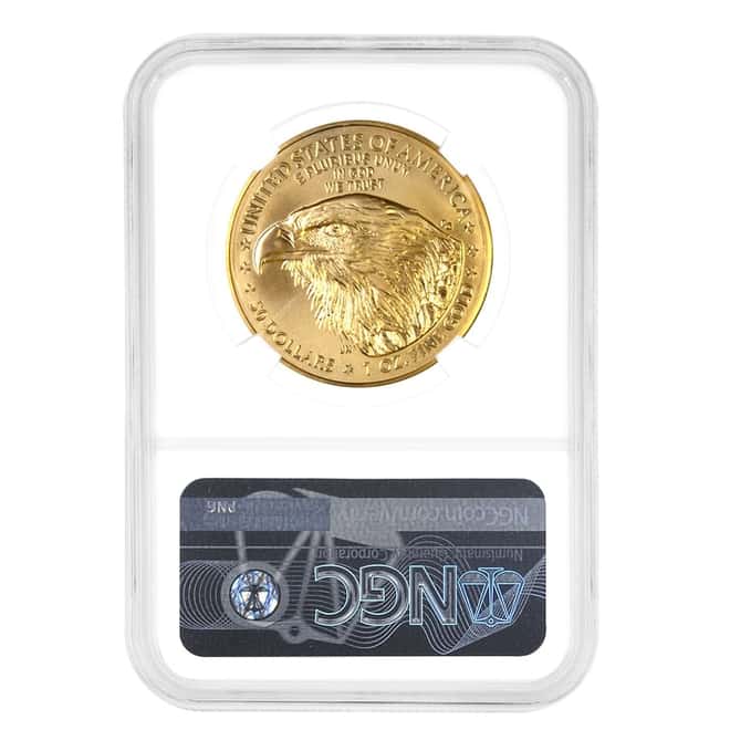 2022 W 1 oz $50 Burnished Gold American Eagle NGC MS 70 Advance Releases (Norris Sign)