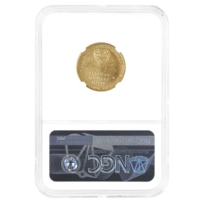2022-W Gold $5 Purple Heart Commemorative Coin NGC MS 69