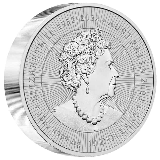 2023 10 oz Silver Piedfort Kangaroo Mother and Baby Perth Mint BU