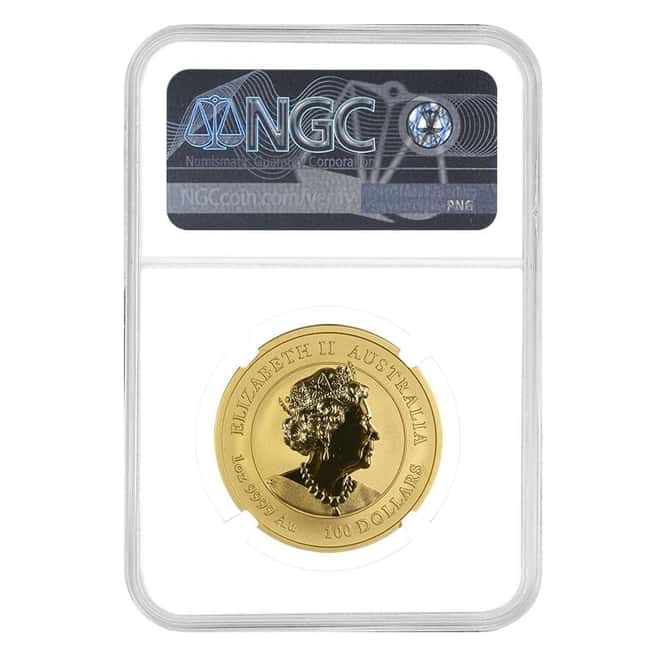 2023 1 oz Gold Lunar Rabbit Australian Perth Mint NGC MS 70 FDOI