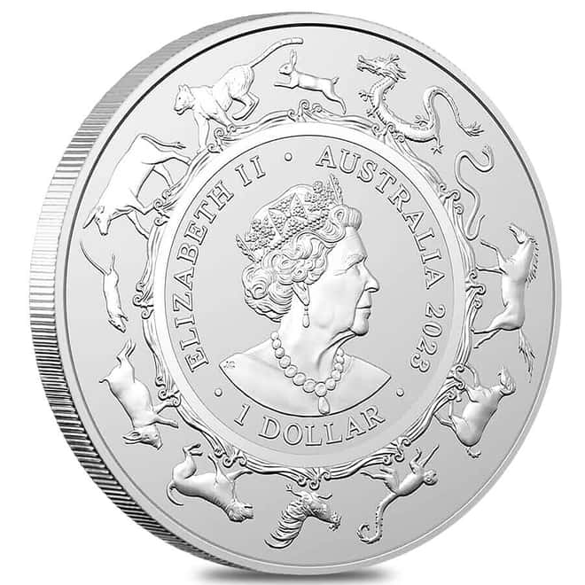2023 1 oz Silver Lunar Rabbit BU Royal Australian Mint
