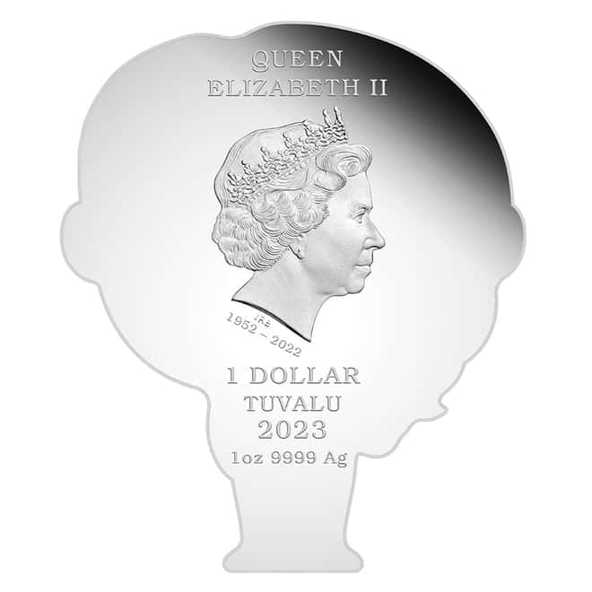 2023 1 oz Tuvalu James Bond Honey Ryder Mini Shaped Silver Coin