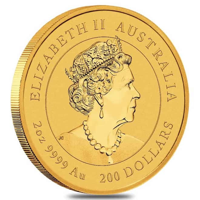 2023 2 oz Gold Lunar Year of The Rabbit BU Australia Perth Mint In Cap