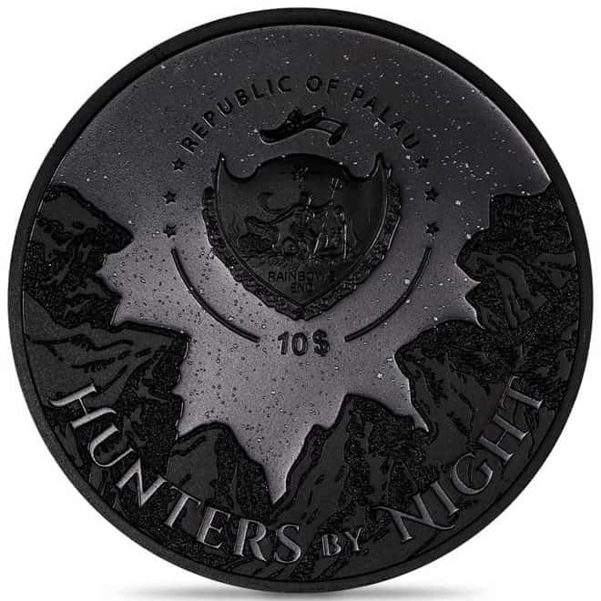 2023 2 oz Silver Hunters by Night Caiman Palau Coin .9999 Fine