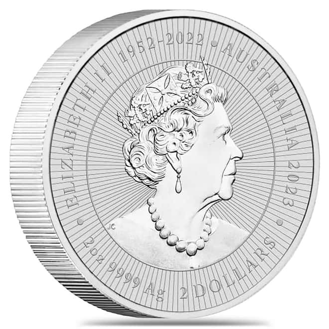 Tube of 10 - 2023 2 oz Silver Piedfort Kangaroo Mother and Baby Perth Mint BU