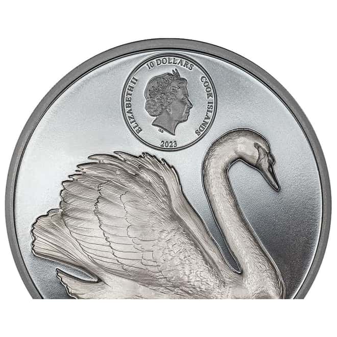 2023 Cook Islands 2 oz Proof Silver Black Swan Coin
