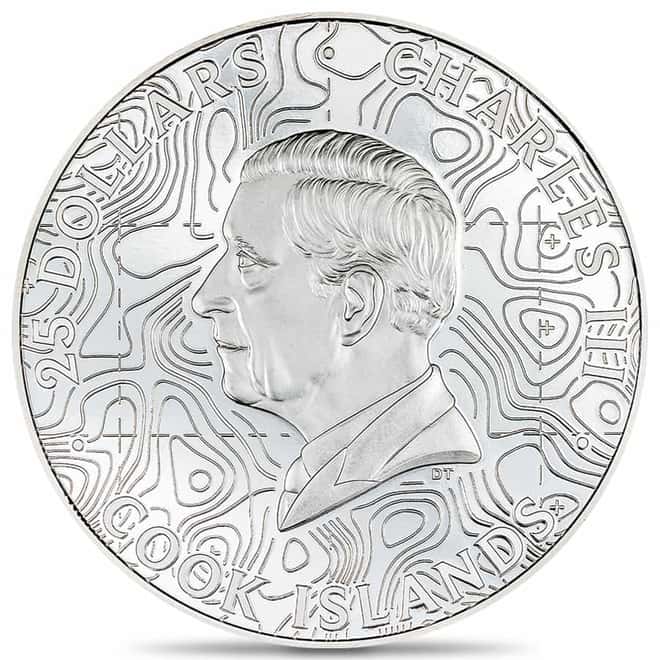 2023 Cook Islands 5 oz Silver Topography Grand Canyon Coin