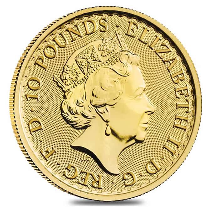 Tube of 25 - 2023 Great Britain 1/10 oz Gold Britannia Coin .9999 Fine BU (Roll, Lot of 25)