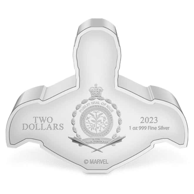 2023 Niue 1 oz Marvel Iron Man Shaped Silver Coin