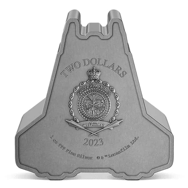 2023 Niue 1 oz Star Wars Mandalorian Bo-Katan's Gauntlet Starfighter Silver Coin