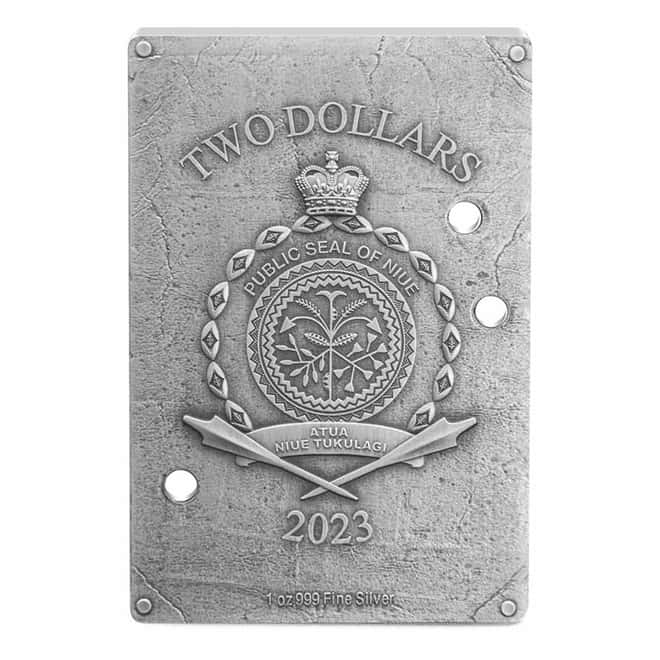 2023 Niue 1 oz Wild West Outlaw Billy the Kid Antiqued Silver Coin