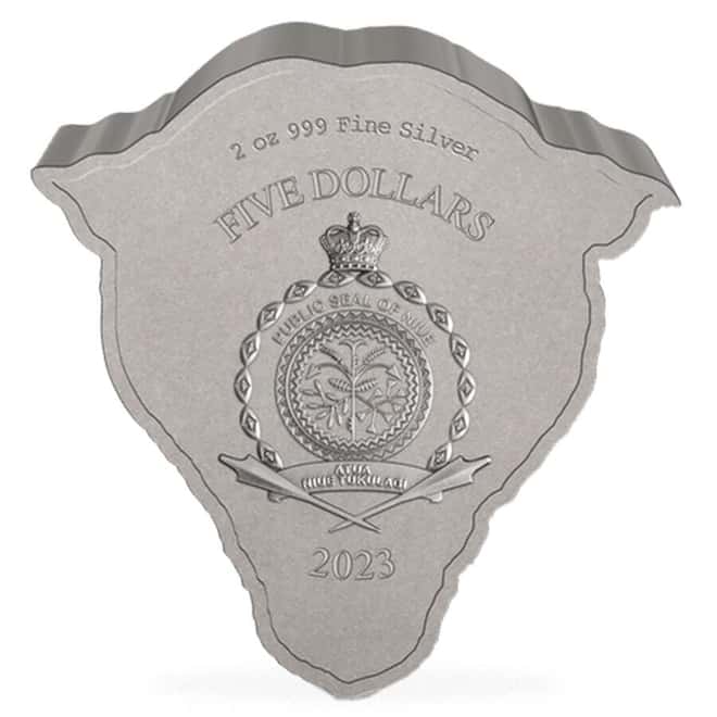 2023 Niue 2 oz Fierce Nature Leopard Shaped Silver Coin