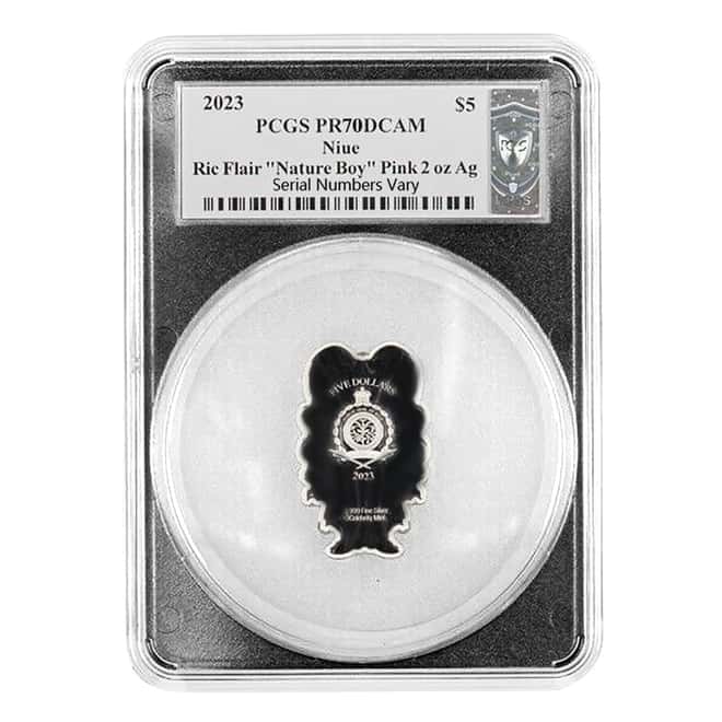 2023 Niue 2 oz Silver Ric Flair Pink Robe Chibi PCGS PF 70 DC (Auto)