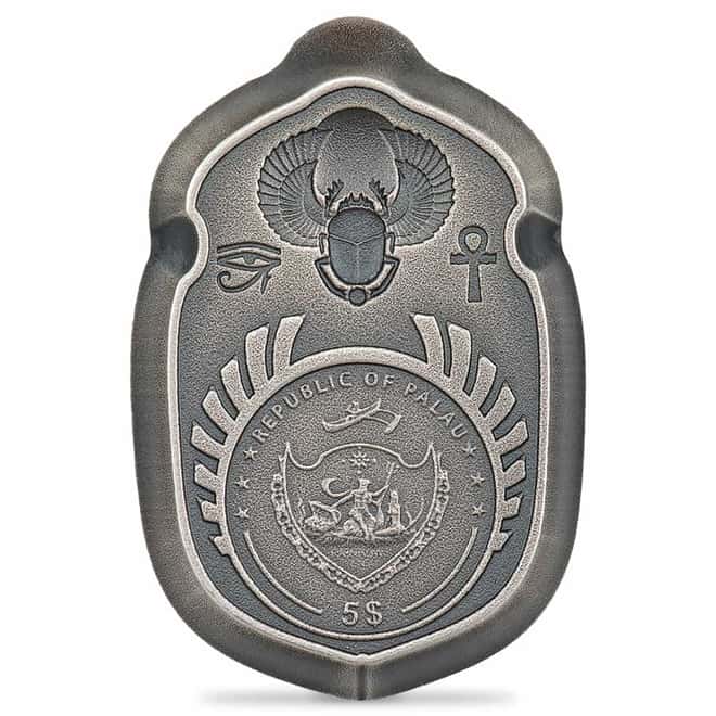 2023 Palau 1 oz Silver Scarab Cheops Antiqued Coin .9999 Fine