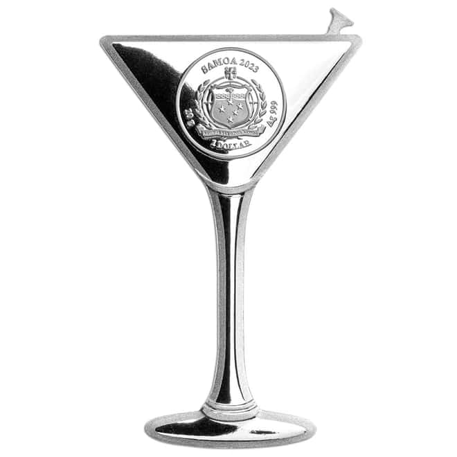 2023 Samoa 10 gram Silver Martini Shaped Coin